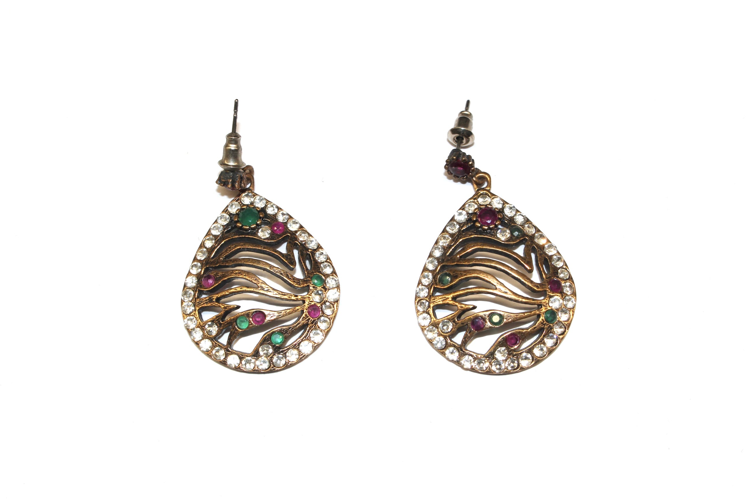 Vintage Tropfen-Ohrringe in Antik-Gold-Optik