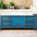 Vintage Asiatisches Sideboard Bank Blau