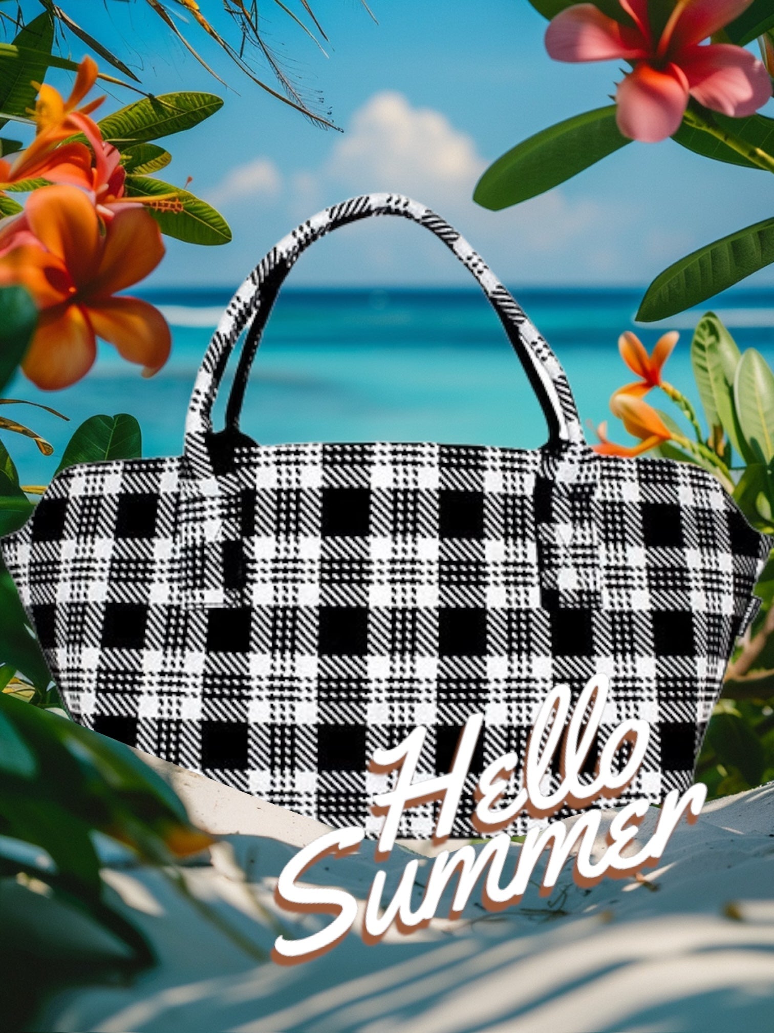 Checkered Chic - Einkaufstasche - Boxkorb