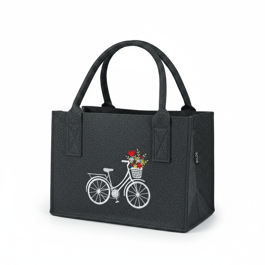 Filztasche "Blumenfahrrad" — Vorbestellung - Boxkorb