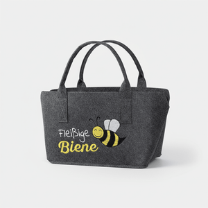 Filztasche "Fleißige Biene" – Robuster Shopper - Boxkorb