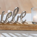 Mini-Schriftzug "Liebe" mit Teelichtleuchter