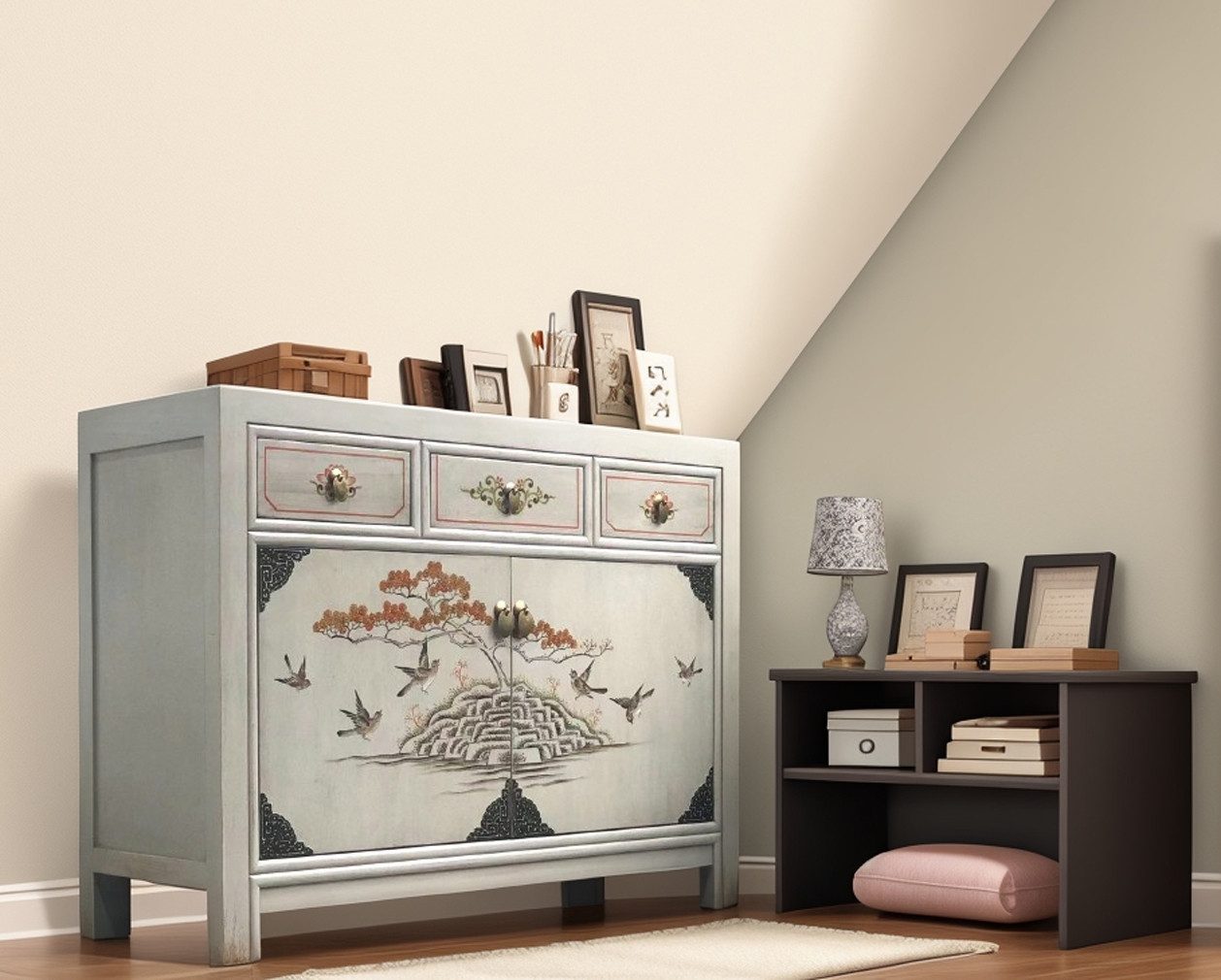 Vintage Asia Chinesische Kommode Sideboard Regal "Vintagefog" - Art. 33082-12