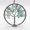 Lebensbaum Halskette Anhänger – Handarbeit mit Natursteinen
