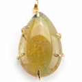 Naturstein-Anhänger in Tropfenform – Goldfarben gefasst