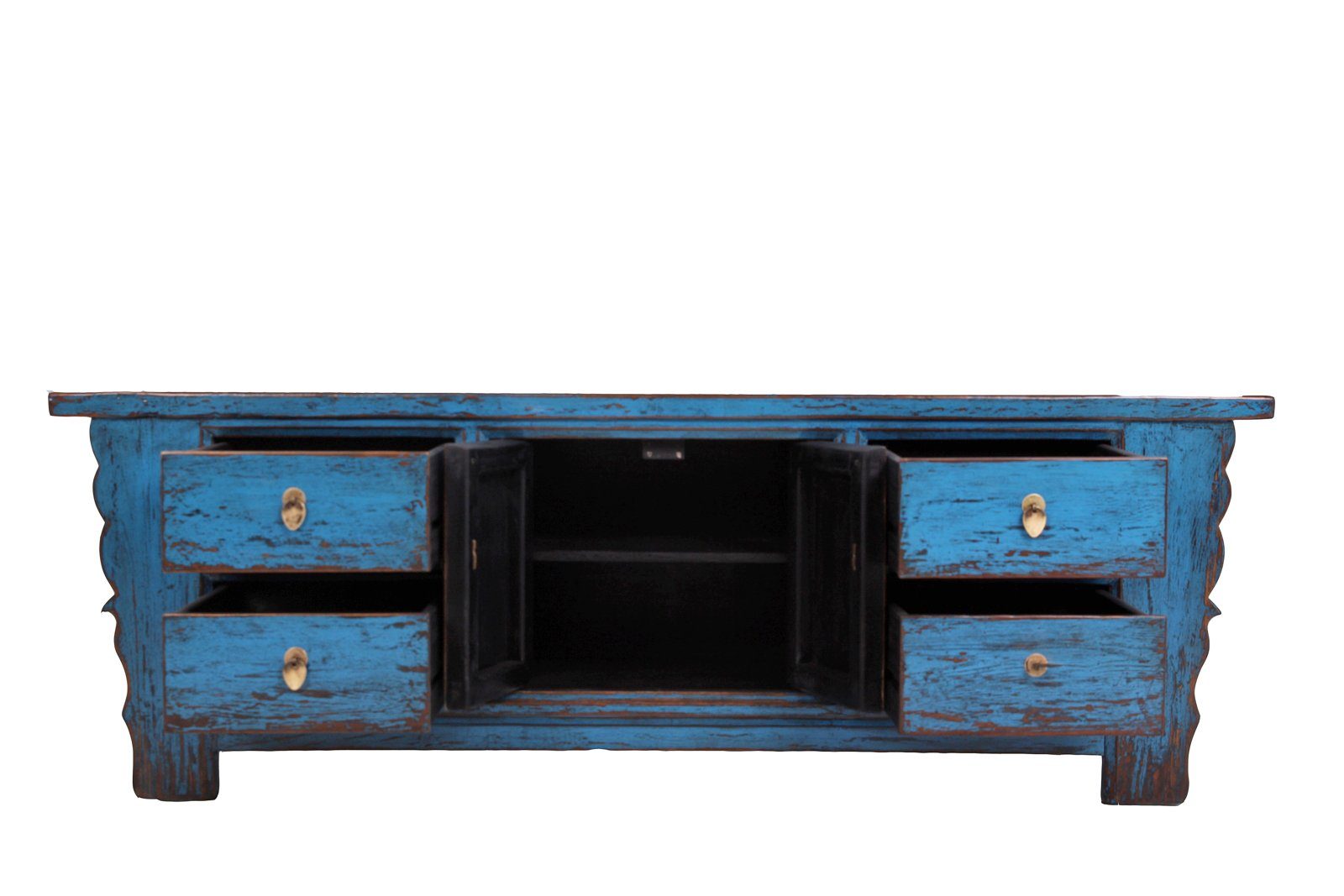 Vintage Asiatisches Sideboard Bank Blau