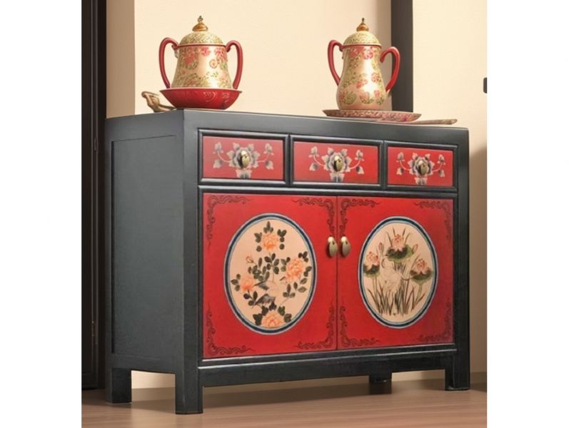 Vintage Asia Chinesische Kommode Sideboard Schrank "RedMagic" - Art. 33082-9
