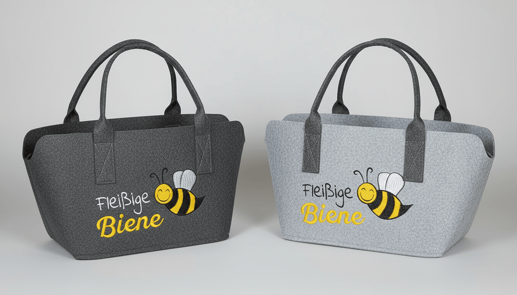 Filztasche "Fleißige Biene" – Robuster Shopper - Boxkorb