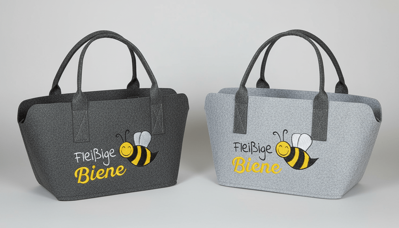 Filztasche "Fleißige Biene" – Robuster Shopper - Boxkorb