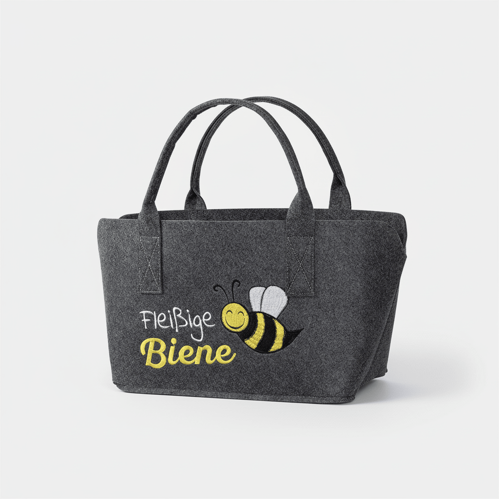 Filztasche "Fleißige Biene" – Robuster Shopper - Boxkorb
