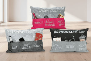 Ordnungshüter Kissen – Besticktes Dekokissen mit Spruch - Boxkorb