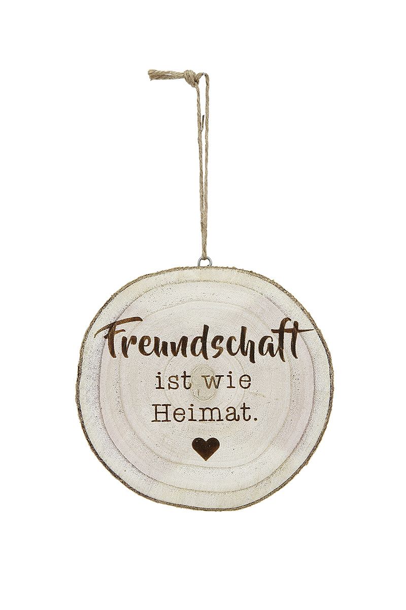 Holz Baumscheibe mit Spruch Freundschaft