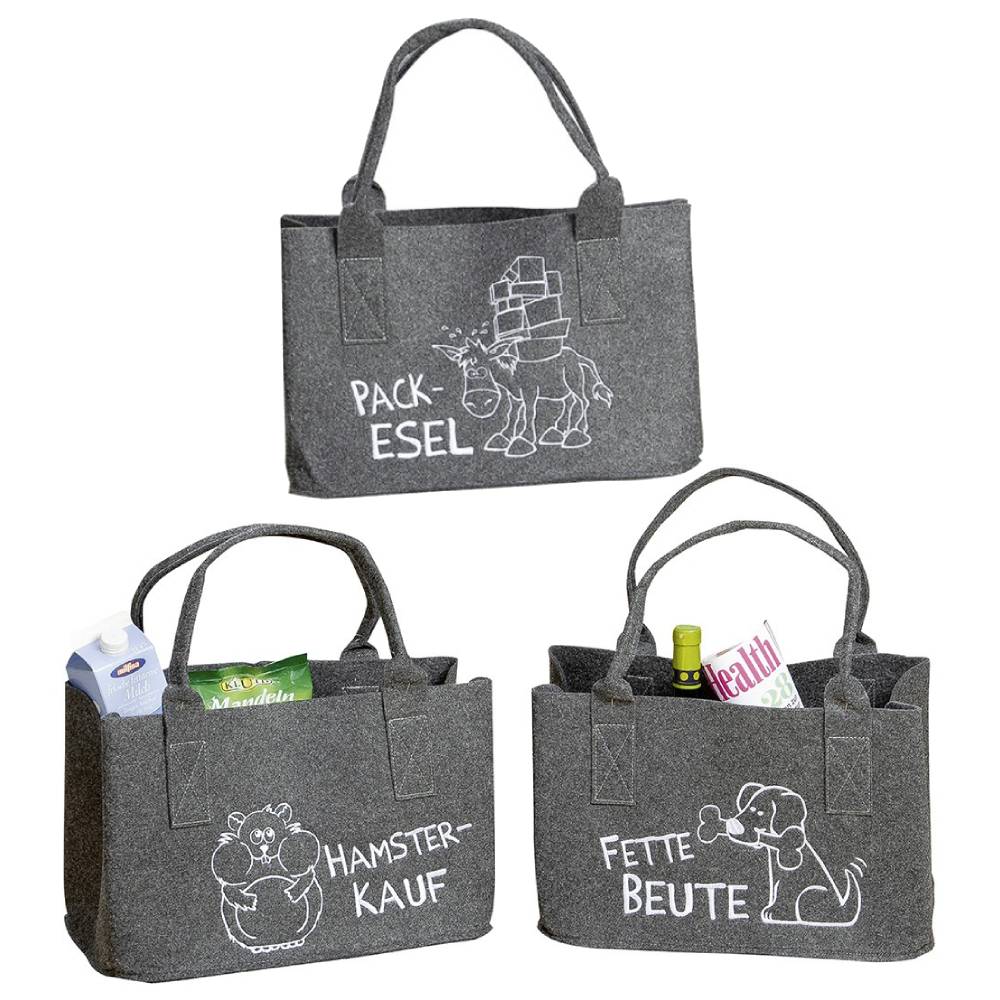 Filz-Tasche Smart Shopping mit Spruch