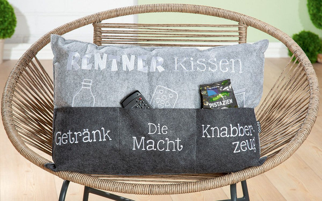 Filz Rentner Kissen - Boxkorb