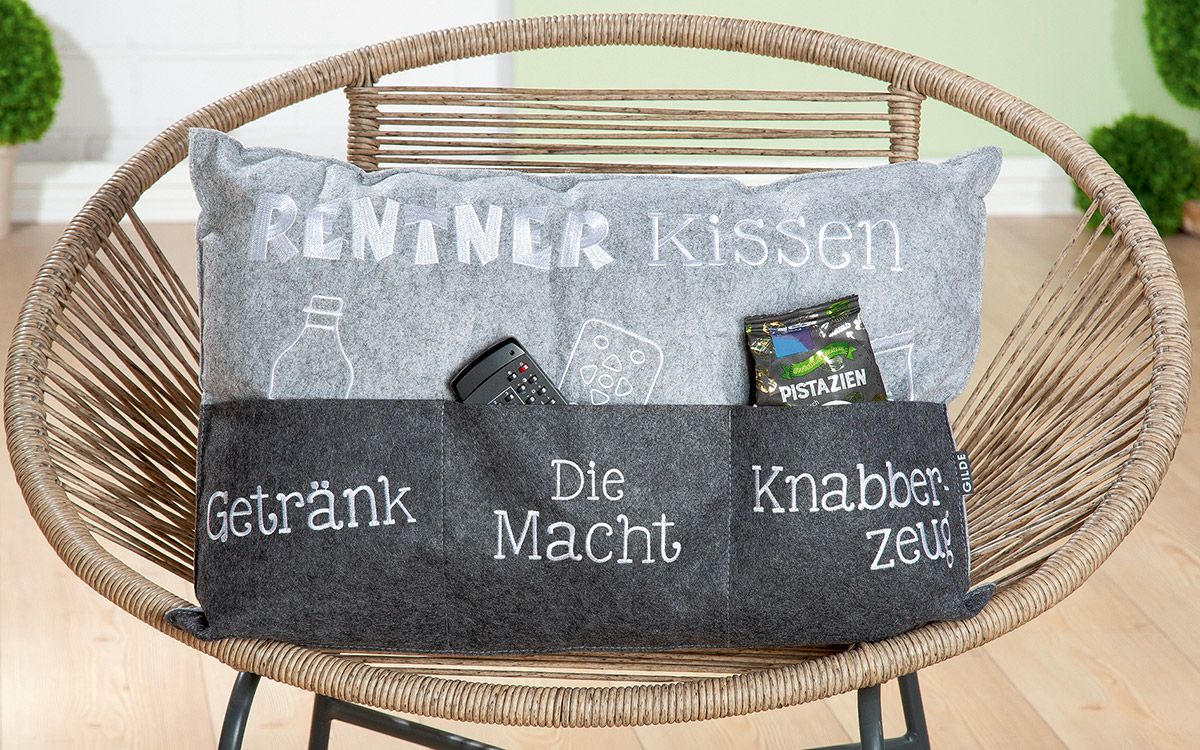 Filz Rentner Kissen - Boxkorb