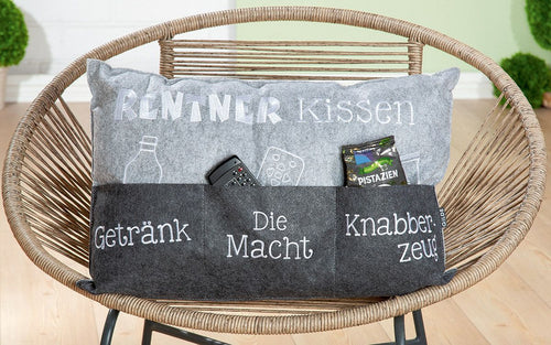 Filz Rentner Kissen - Boxkorb