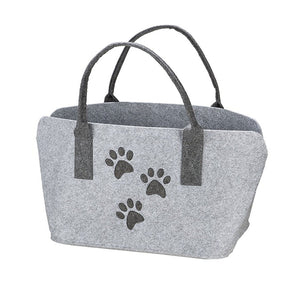 Filz Tasche Pfoten – Einkaufstasche & Geschenk für Hundeliebhaber - Boxkorb