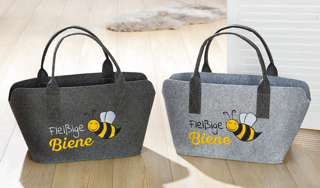 Filztasche "Fleißige Biene" – Robuster Shopper - Boxkorb