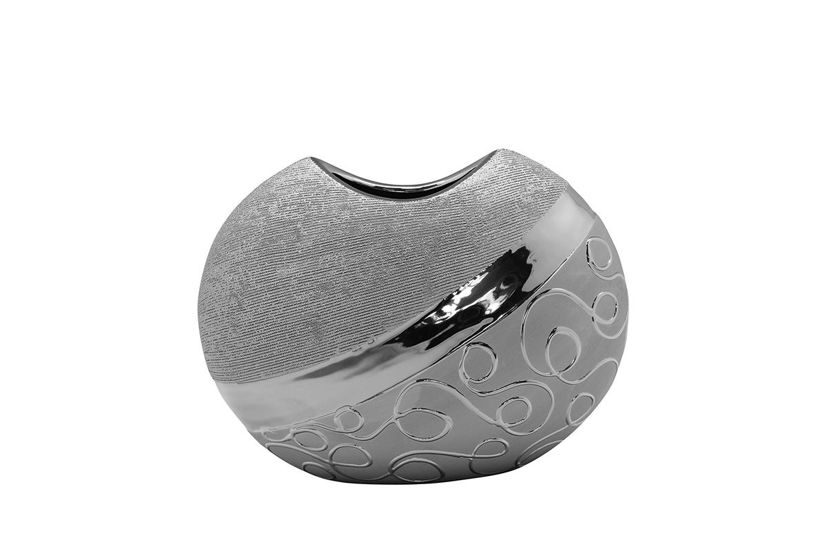 Keramik Vase "Stella Silver" – Rund - Boxkorb
