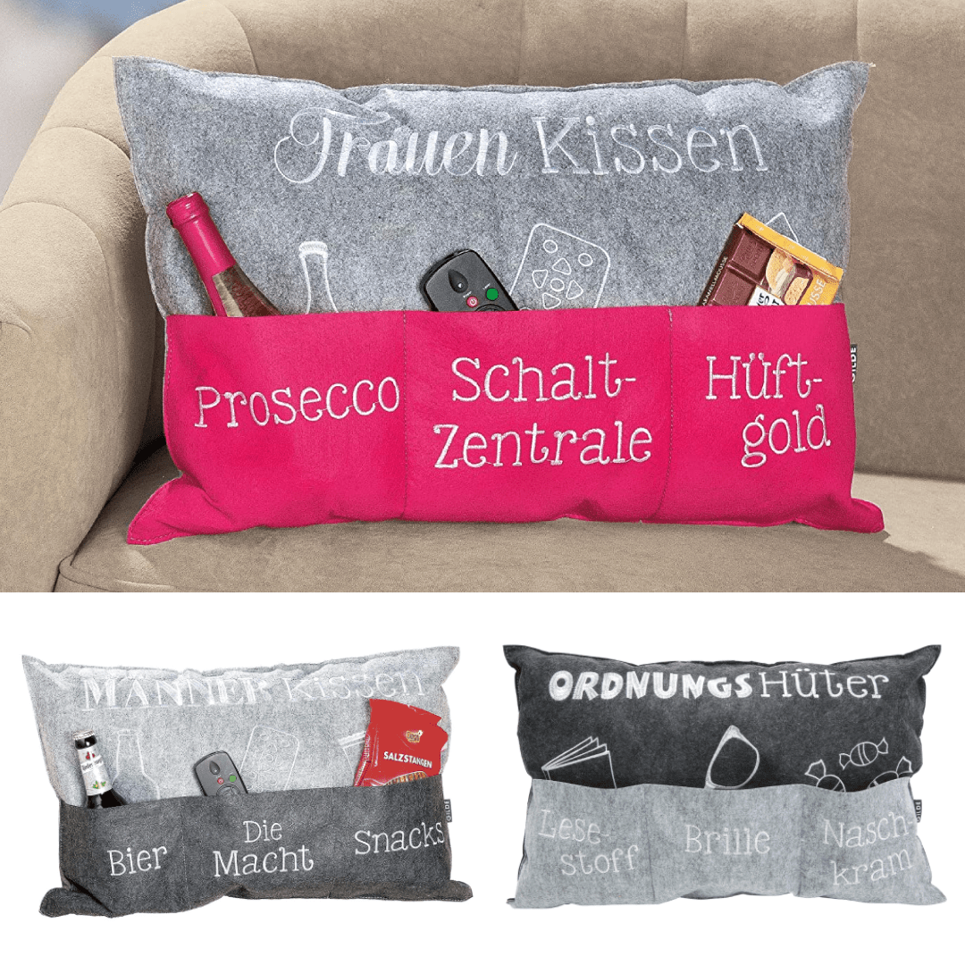 Ordnungshüter Kissen – Besticktes Dekokissen mit Spruch - Boxkorb